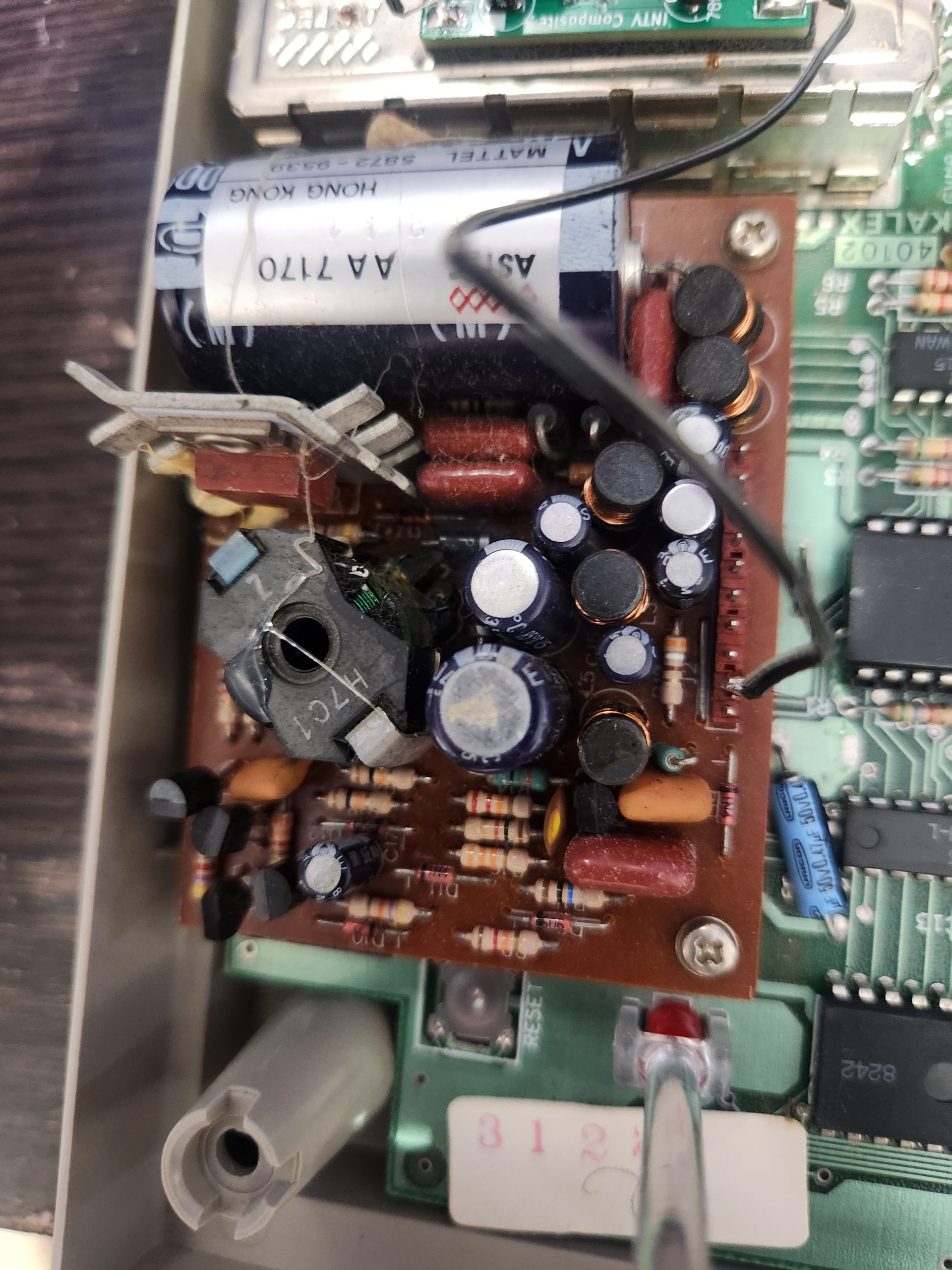Astec power board installed next to the RF modulator