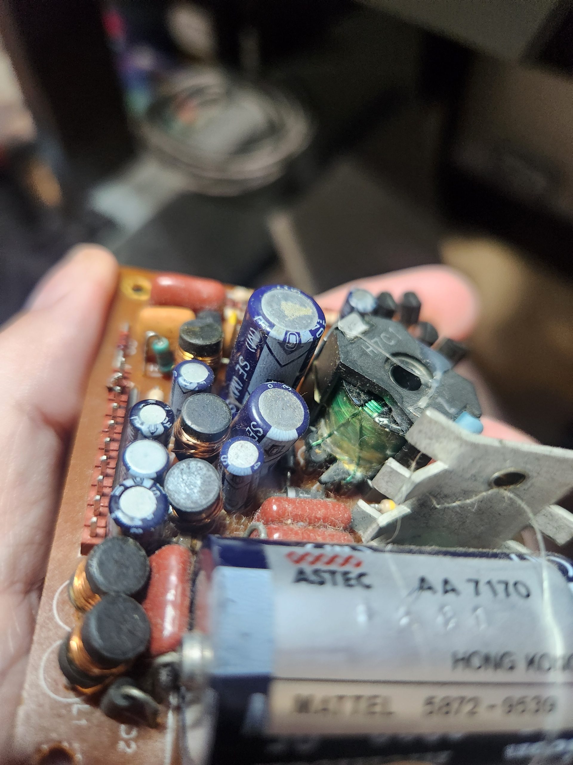 Side view of the Astec power board